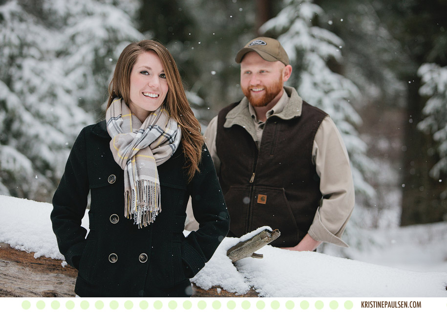 Kisses Amidst the Softly Falling Snow – {Dalton and Eleisha’s Missoula Engagement Session}