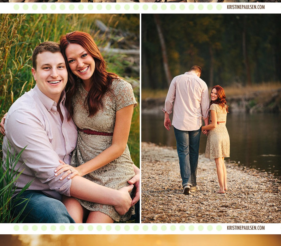 Kisses Along the River – {Amy and Derek’s Missoula Engagement Session}