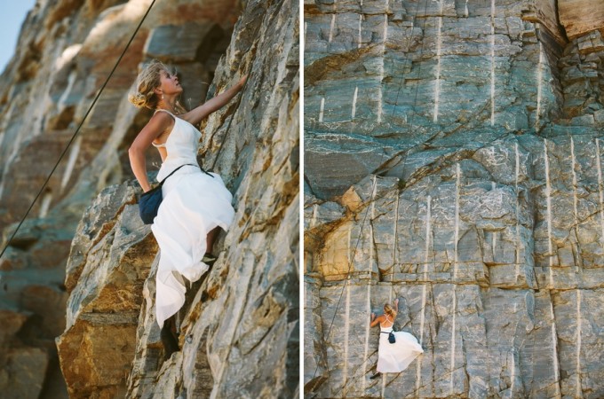 Rocking her Dress, Montana-Style - Lauren and Thad's Rock the Dress Session at Lake Koocanusa - Photos by Kristine Paulsen Photography