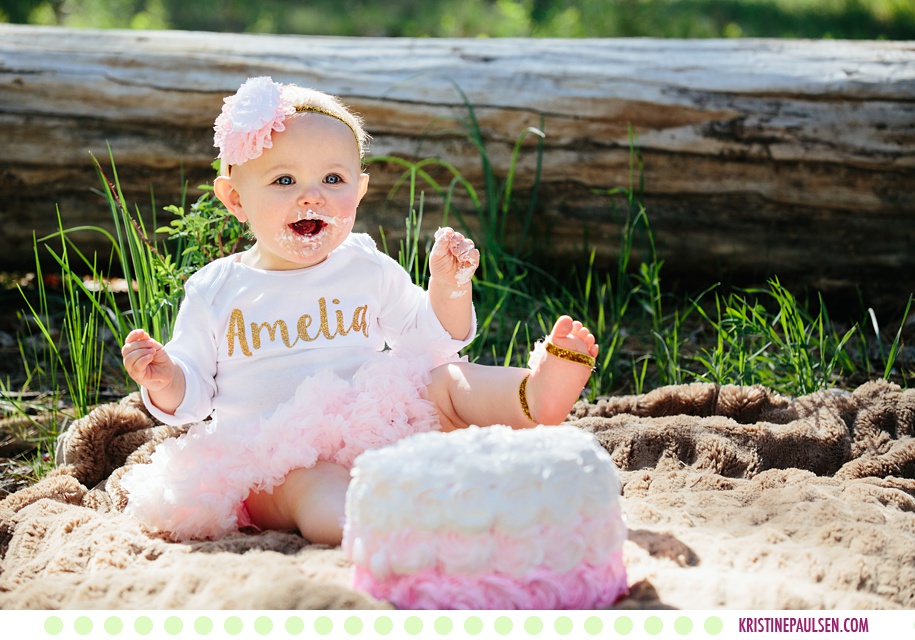 Amelia and her Family :: Baby Outdoor Cake Smash and Family Photos