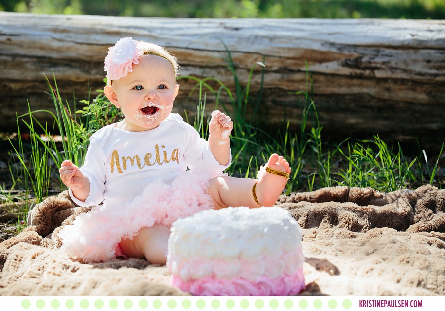 Amelia and her Family :: Baby Outdoor Cake Smash and Family Photos