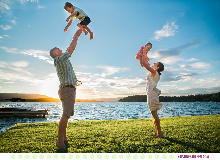 Tim, Courtney, Teddy, Violet, Bill and Lorie :: Flathead Lake Family Portraits in Polson Montana