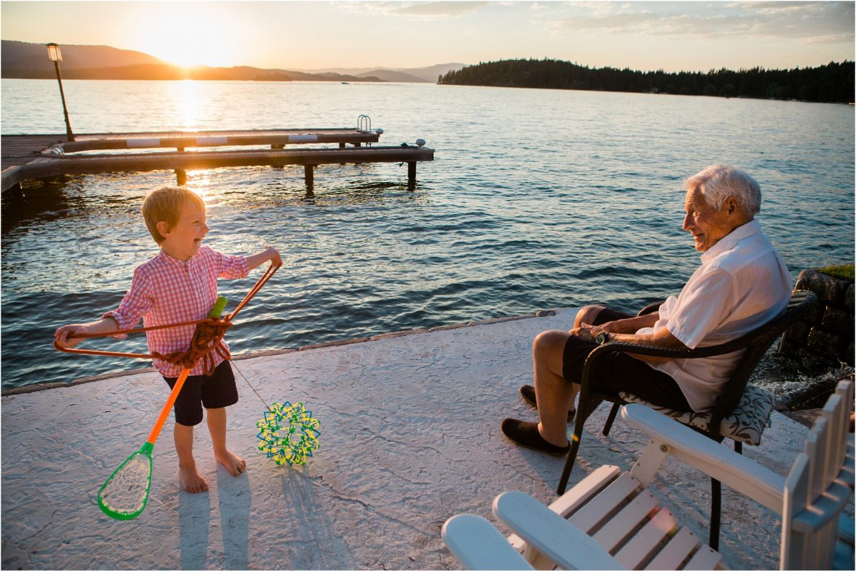 Tim, Courtney, Teddy, Violet, Bill and Lorie :: Summertime Family Photos at Flathead Lake