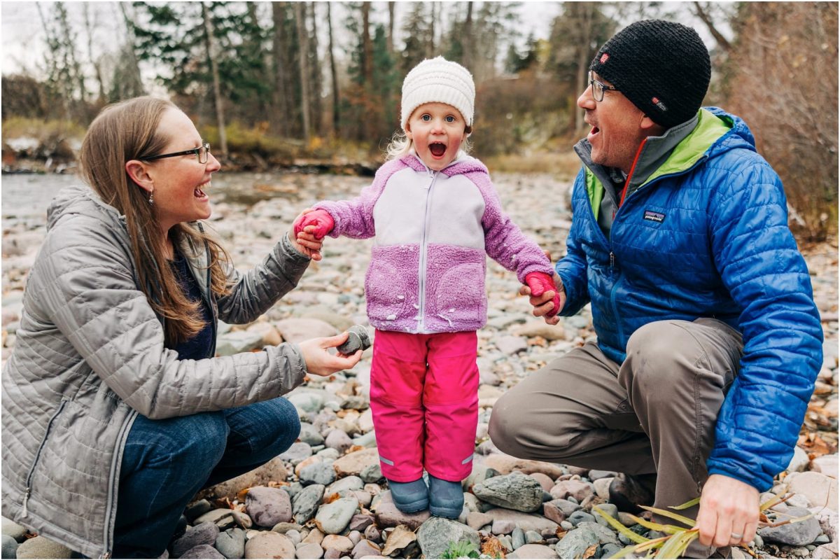 Lauren, Garrick, Quinn + Burke :: Snowy Missoula family photos