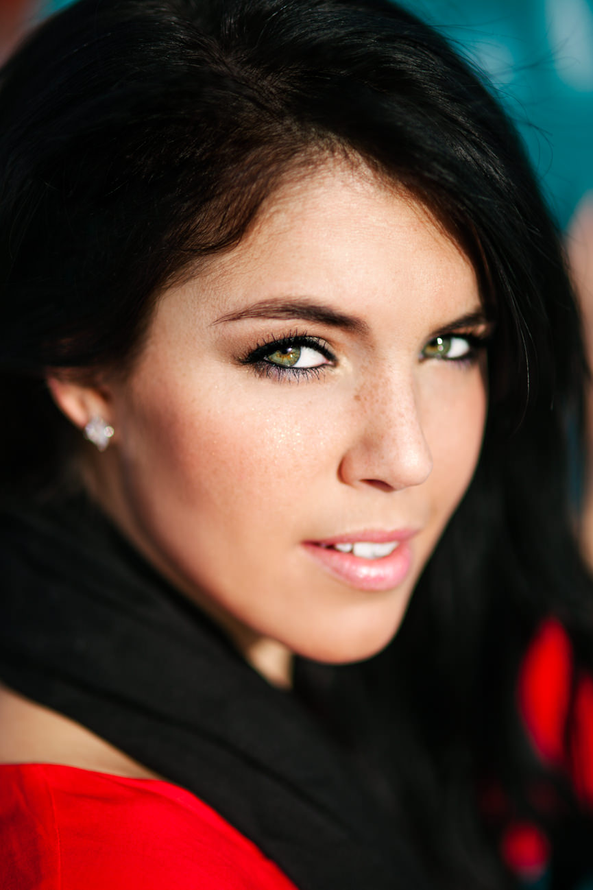 A woman looks serious for her headshots in Missoula Montana