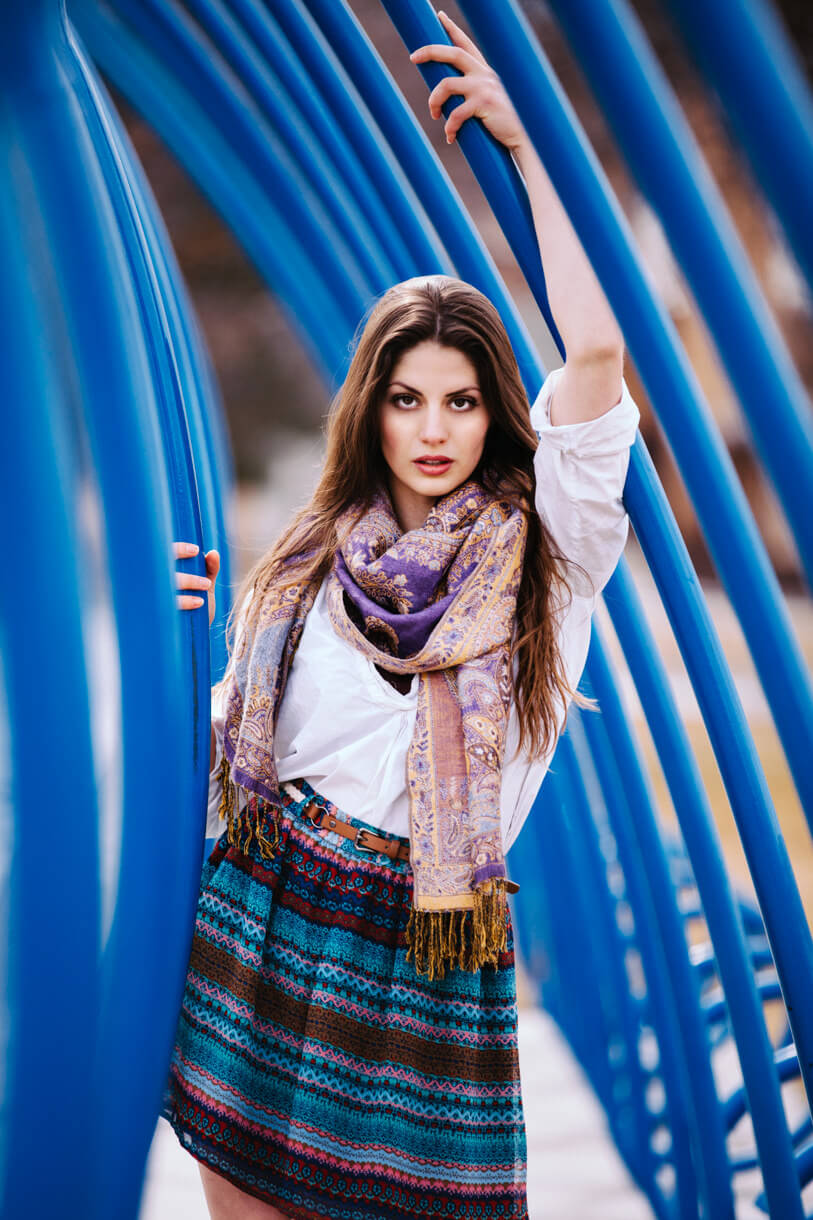 A woman poses during her portrait session in Missoula Montana